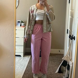 Pink cotton pants